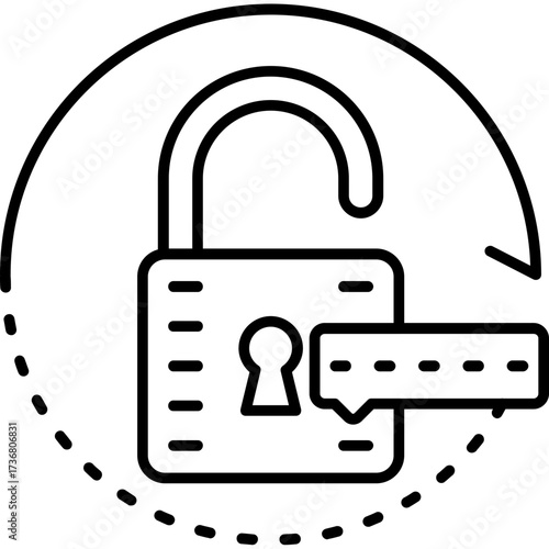 Reset Password Outline Icon