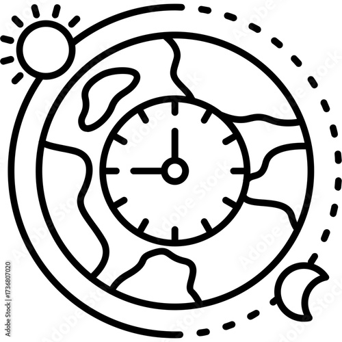 Timezone Outline Icon