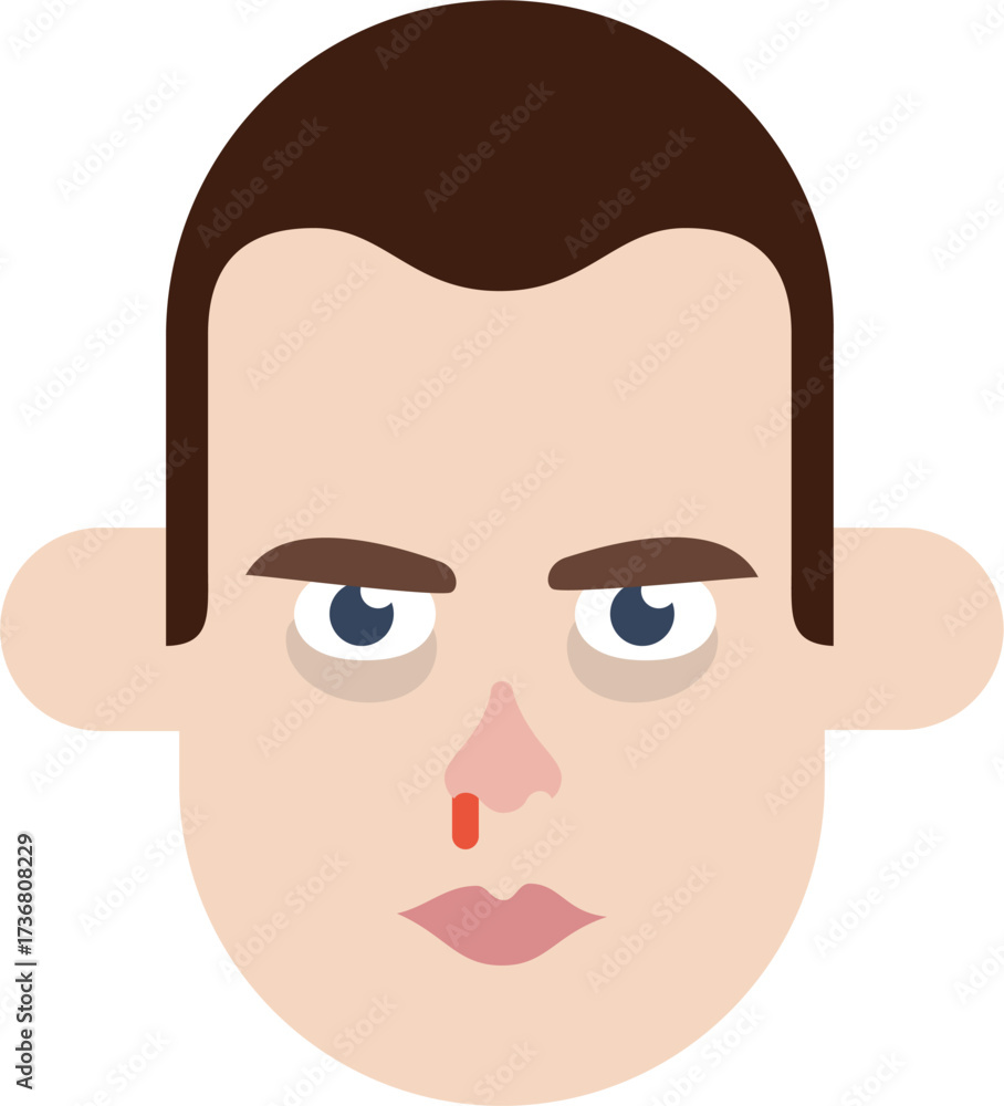 Fototapeta premium Cartoon Serious Man Avatar