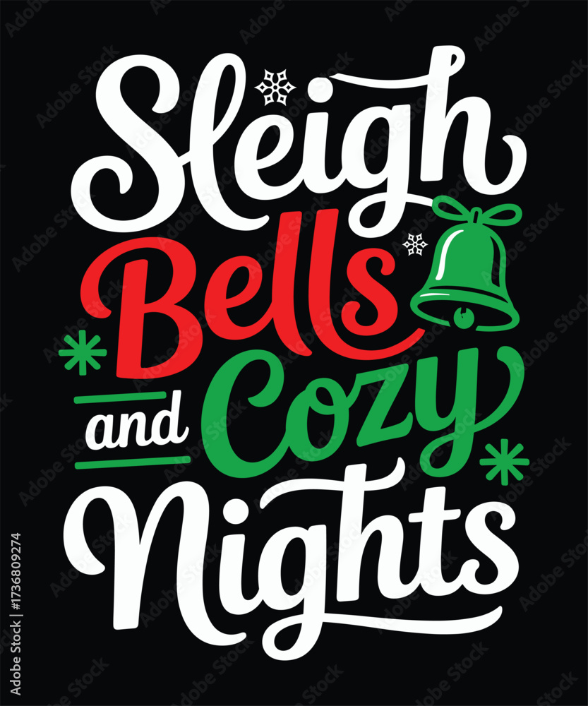 Obraz premium sleigh bells ring t shirt design 