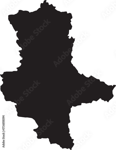Saxony-Anhalt German Map Federal State Silhouette