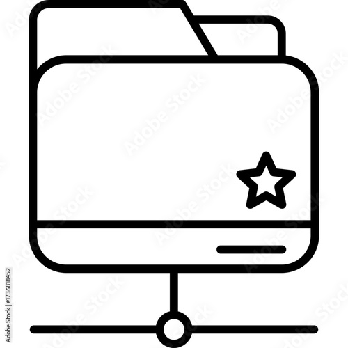 Digital display blank screen television vector icon with luggage cart