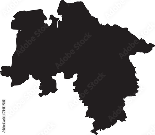 Lower Saxony German Map Federal State Silhouette