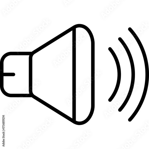 Glossy vector illustration of a loudspeaker icon isolated on white, perfect as a web button or audio symbol for volume communication