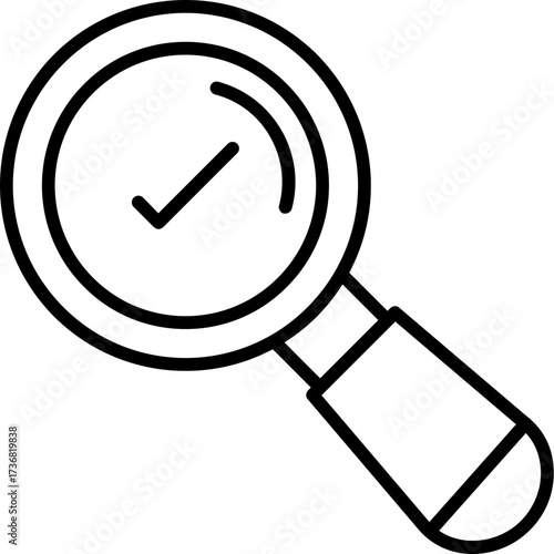 Vector magnifying glass icon for search and zoom illustration