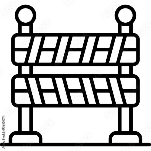 Under construction vector sign with construction icons and barriers