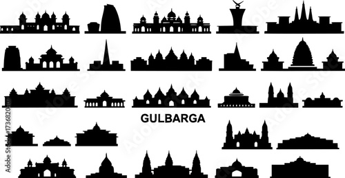 Gulbarga skyline Minimal travel concept.
