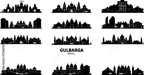 Gulbarga skyline Minimal travel concept.
