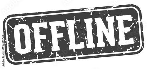 offline rectangular sign. offline stamp