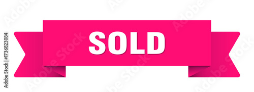 sold ribbon isolated on transparent background. sold ribbon