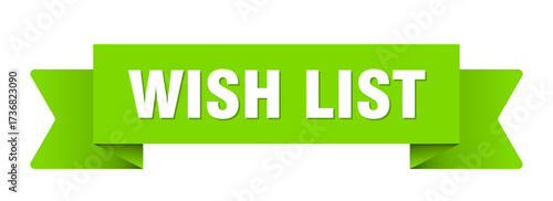 wish list ribbon isolated on transparent background. wish list ribbon