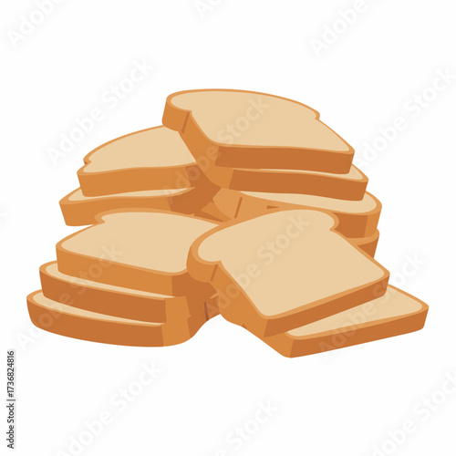 A pile of freshly sliced white bread, ready for toasting or sandwiches.