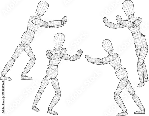 sketch vector illustration design decoration accessories doll wooden mannequin classic vintage ethnic traditional 