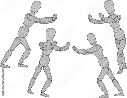 sketch vector illustration design decoration accessories doll wooden mannequin classic vintage ethnic traditional 