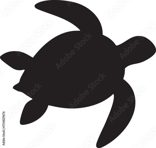 Turtle sea silhouette vector