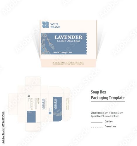 Elegant Soap Box Template with Lavender Decor