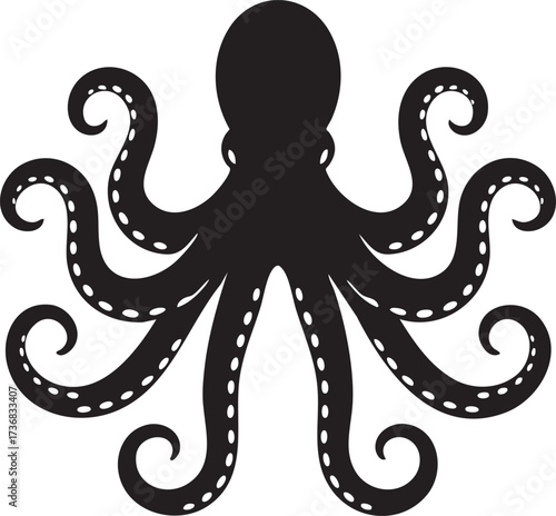Octopus tentacles silhouette vector