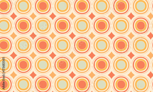 Seamless Retro Mid-Century Modern Geometric Circle Pattern