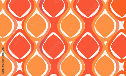 Classic Mid-Century Modern Ogee Seamless Pattern