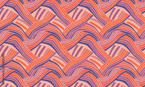 Abstract Woven Braided Lines Seamless Pattern Background