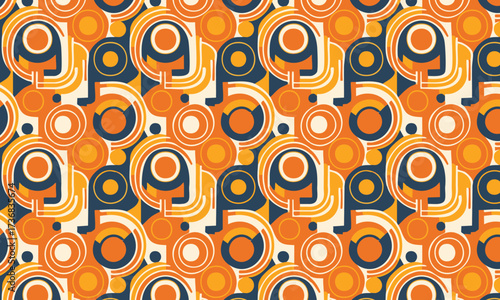 Bold Funky 70s Retro Abstract Seamless Pattern Background