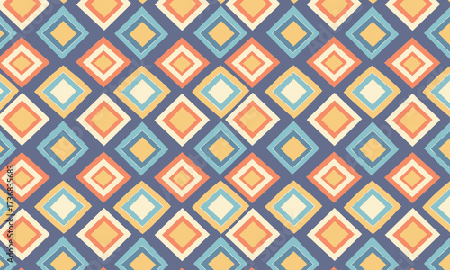 Retro Geometric Diamond Argyle Seamless Pattern Background