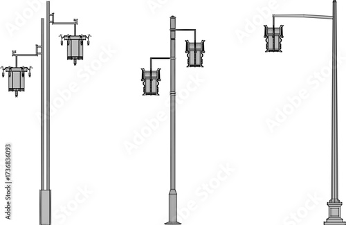 sketch vector illustration design lantern garden field old classic vintage ethnic traditional chinese