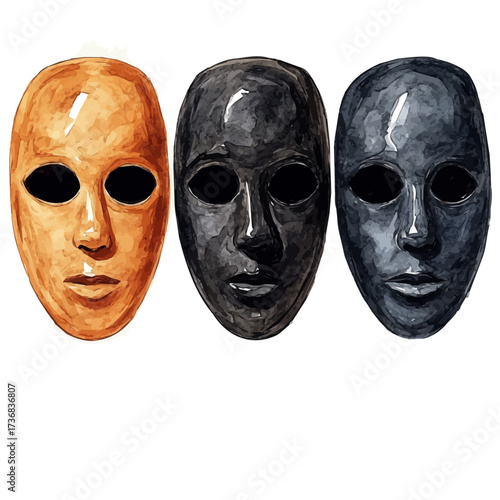Korean Mud Masks, watercolor painting vector, isolated on a white background.