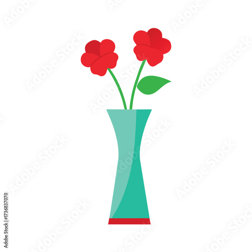 flat color illustration of a tall glass vase
