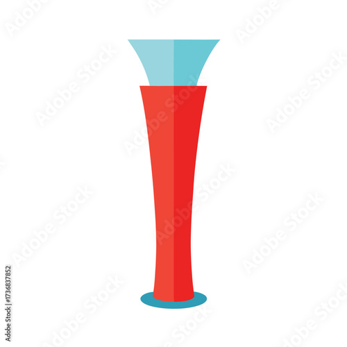 flat color minimal illustration of a tall glass vase