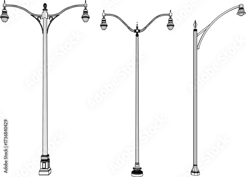 sketch vector illustration silhouette design city park lamp antique classic vintage ethnic europe 