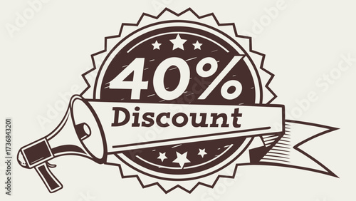 Promotional sale forty percent discount offer marketing advertisement special deal announcement template design