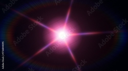 Wallpaper Mural Bright magenta starburst at center with purple-blue rays and a circular spectral halo,  cosmic glow Torontodigital.ca
