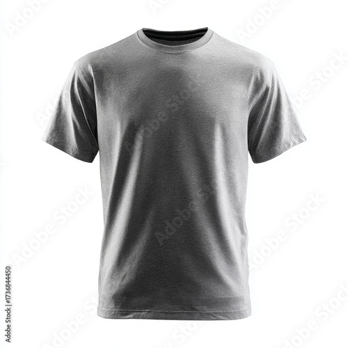 A simple gray t-shirt isolated on display, perfect for design mockups and showcasing clothing brands