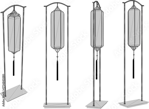 vector sketch illustration design of classic ethnic traditional vintage lantern lamp