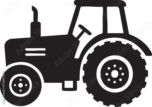 Tractor farm silhouette vector