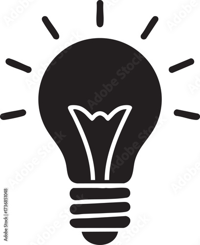 Light bulb idea silhouette vector