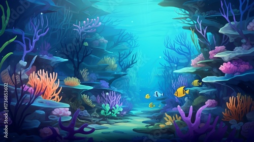 Underwater World of Colorful Coral