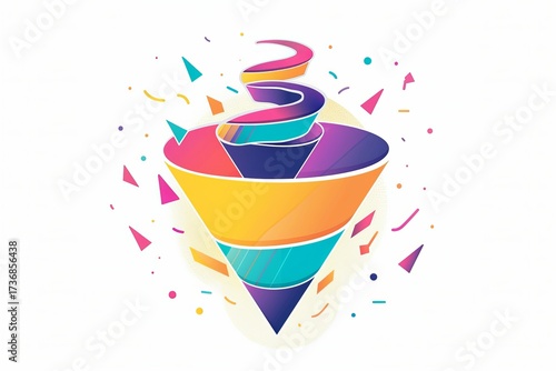 Vector Illustration of Marketing Funnel
