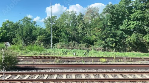 Views of Scenic German Landscape from Moving Train