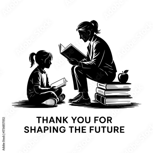Silhouettes of people or children reading books, Isolated diverse kids with backpacks walking to school, women and children, education concept, learning, knowledge, library scene, study time
