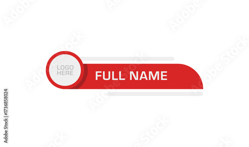 Modern Red geometric lower third name bar.