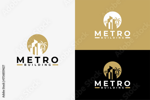 Modern building and construction logo design with clean lines and professional architecture concept