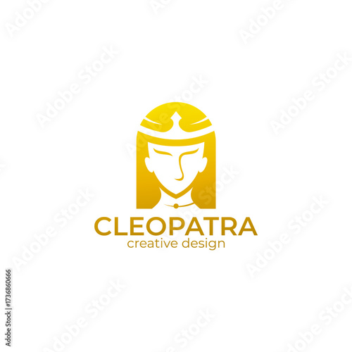 Cleopatra logo, logo of beauty care place like queen cleopatra