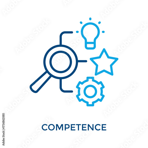Competence Icon Outline Color Style. Vector Illustration For Graphic Design