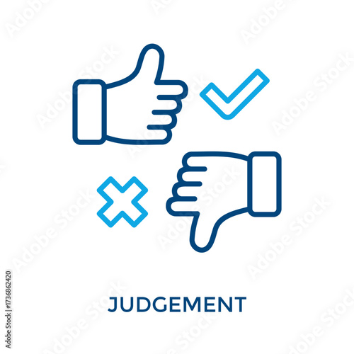 Judgement Icon Outline Color Style. Vector Illustration For Graphic Design