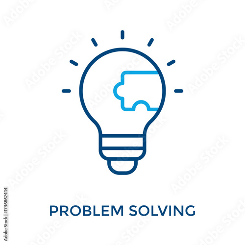 Problem Solving Icon Outline Color Style. Vector Illustration For Graphic Design