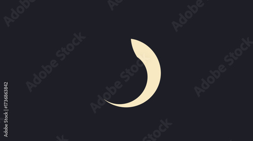 A curved, crescent-shaped element in a light color sits against a dark background.