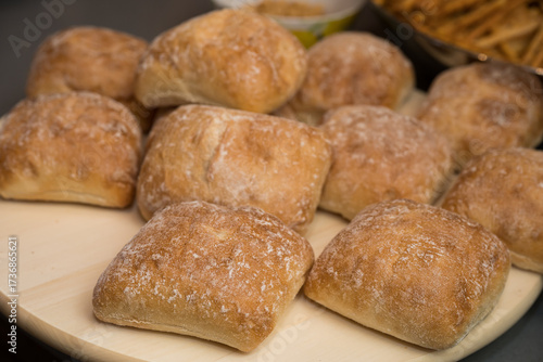 Fotografie ciabatta bread rolls, a type of Italian white bread
