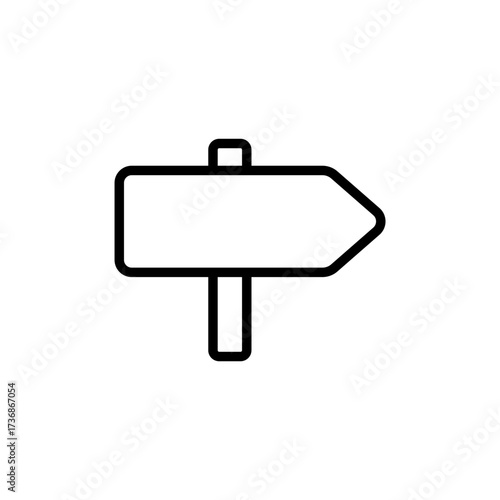 Simple Signpost Icon Pointing Right, Perfect for Navigation and Directions, Minimalistic Design